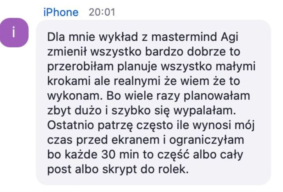 Opinia uczestniczki